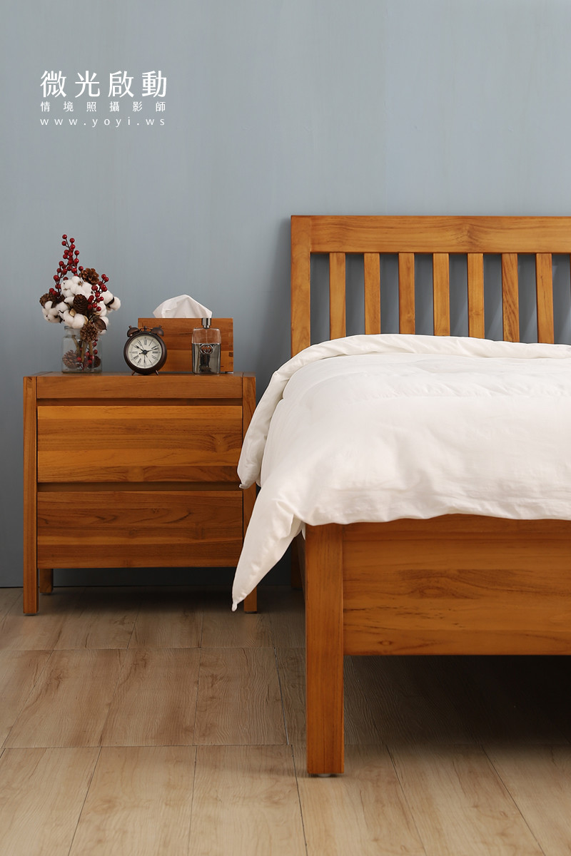 家具商品攝影｜溫潤柚木雙人床架臥室情境攝影｜歐克斯柚木 31