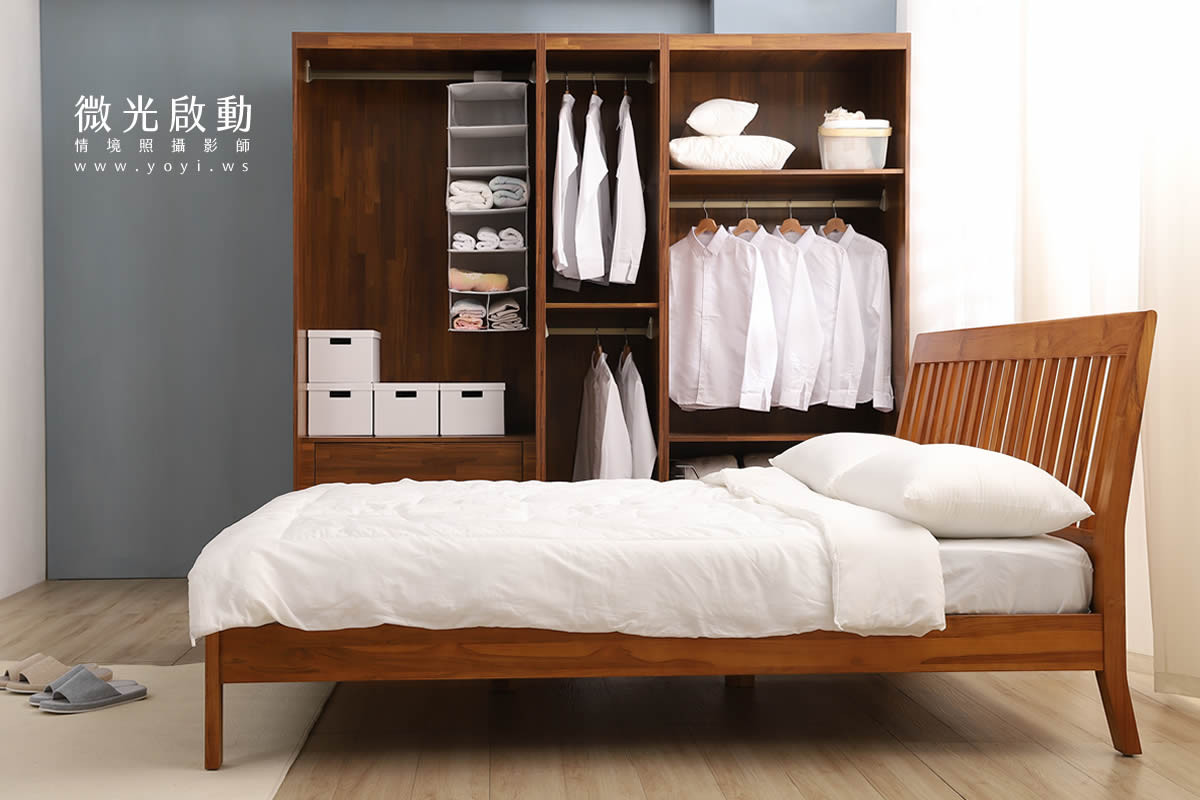 家具商品攝影｜溫潤柚木雙人床架臥室情境攝影｜歐克斯柚木 39