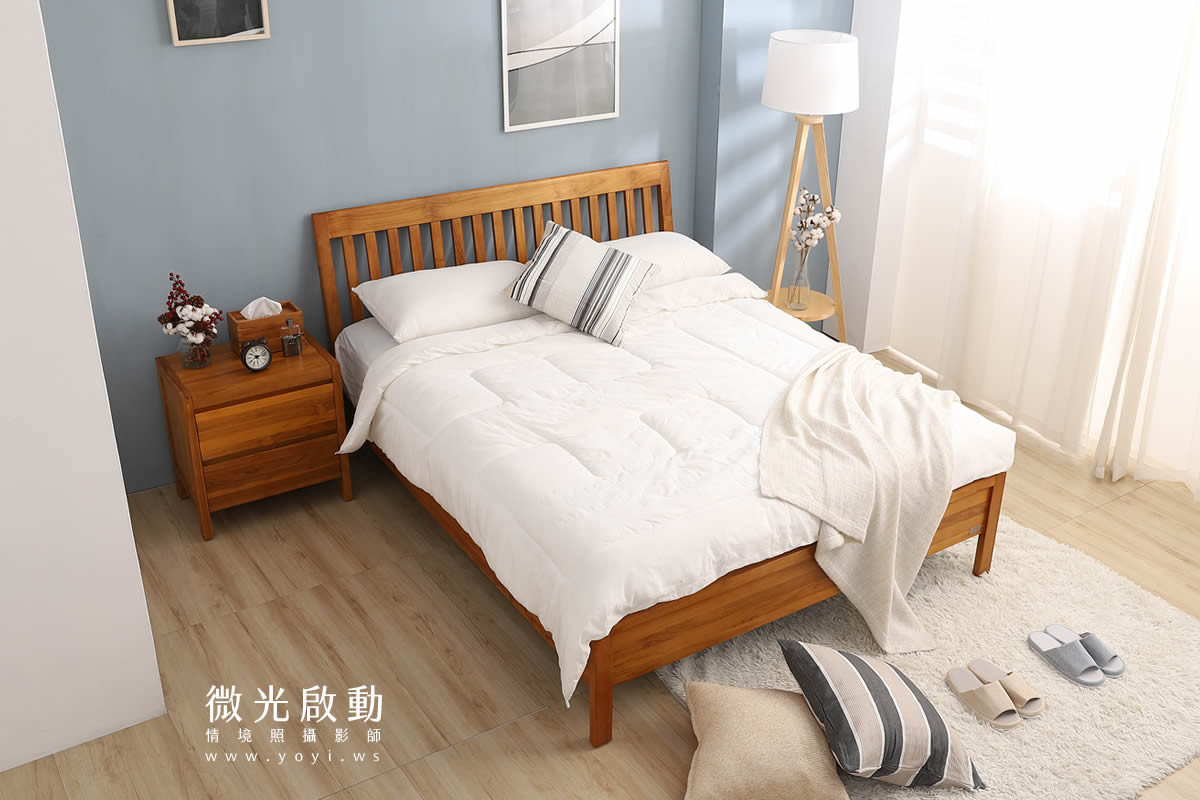 家具商品攝影｜溫潤柚木雙人床架臥室情境攝影｜歐克斯柚木 49