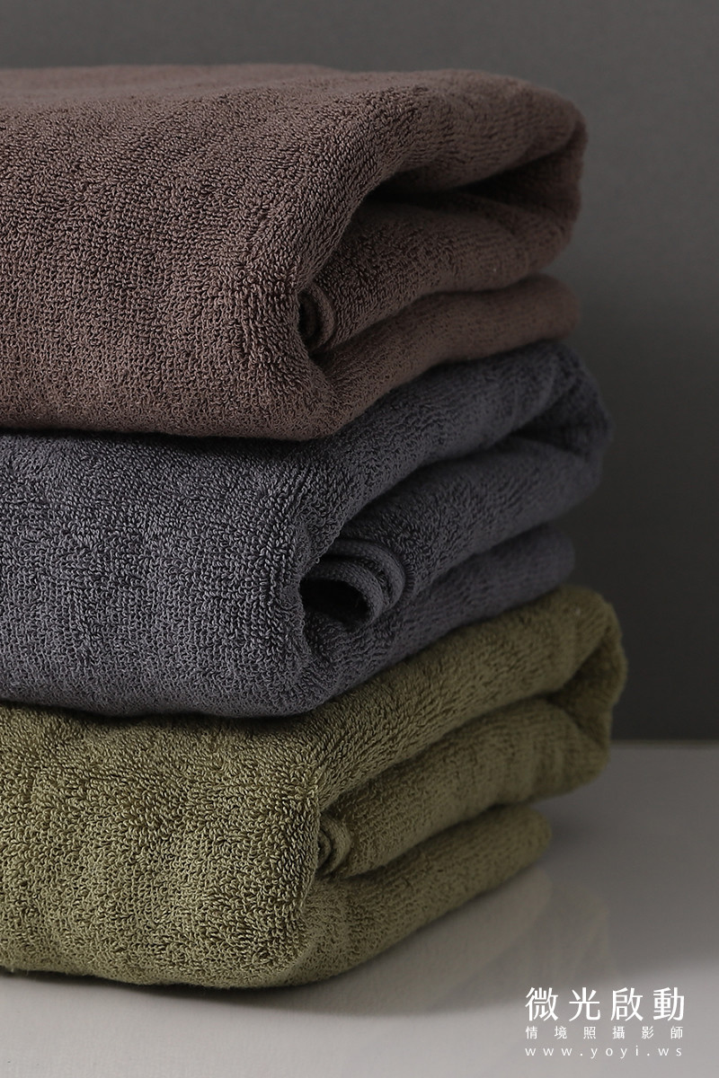 毛巾商品攝影｜質感純色毛巾疊放特寫視覺攝影｜星紅 3