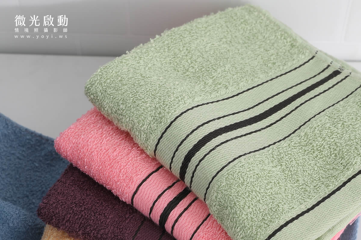 毛巾商品攝影｜質感純色毛巾疊放特寫視覺攝影｜星紅 5