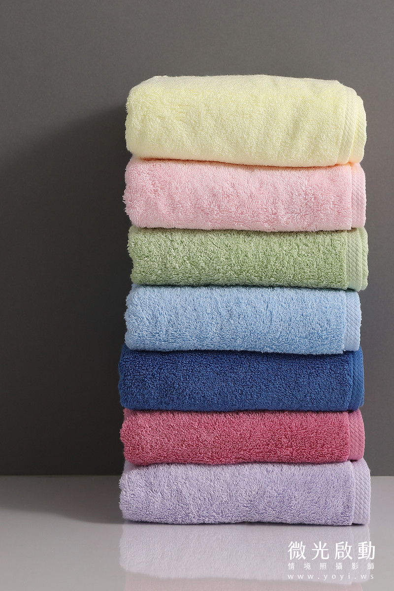 毛巾商品攝影｜質感純色毛巾疊放特寫視覺攝影｜星紅 9