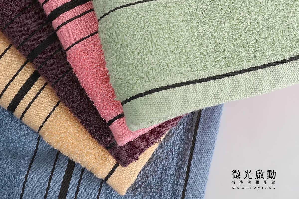 毛巾商品攝影｜質感純色毛巾疊放特寫視覺攝影｜星紅 11