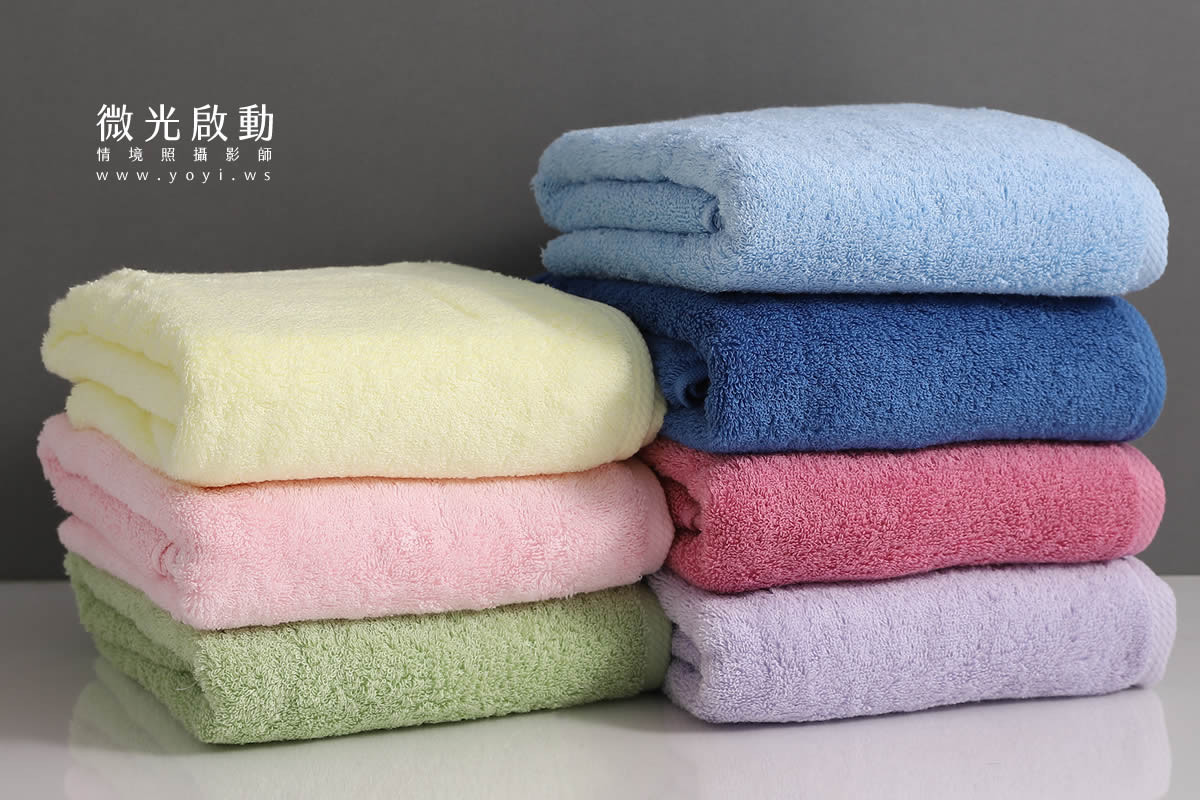 毛巾商品攝影｜質感純色毛巾疊放特寫視覺攝影｜星紅 17