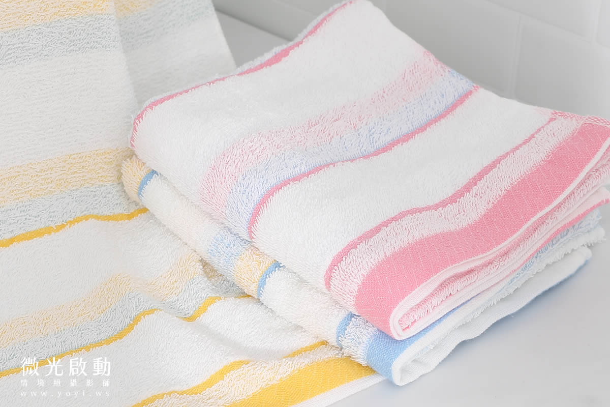 毛巾商品攝影｜質感純色毛巾疊放特寫視覺攝影｜星紅 19