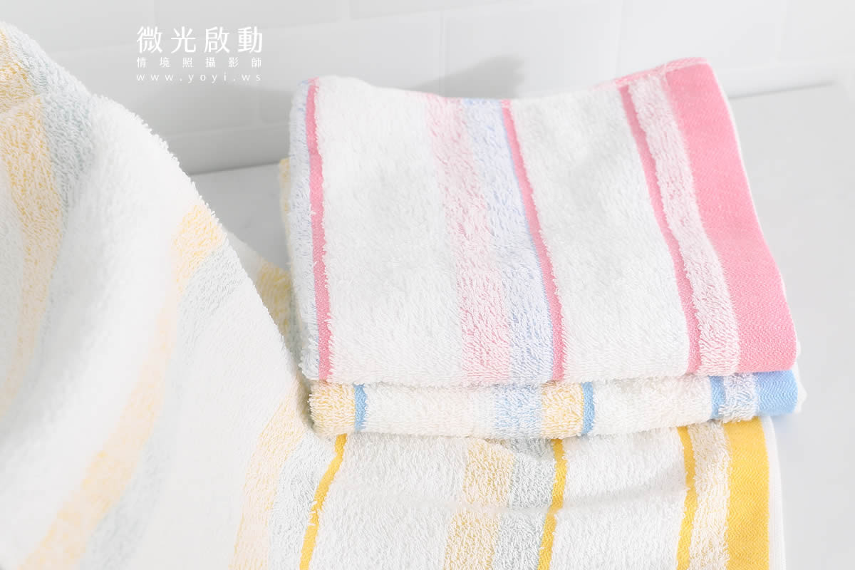 毛巾商品攝影｜質感純色毛巾疊放特寫視覺攝影｜星紅 21