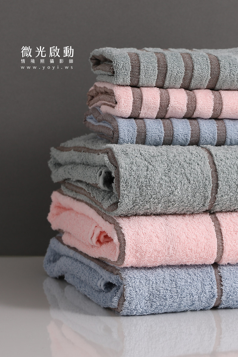 毛巾商品攝影｜質感純色毛巾疊放特寫視覺攝影｜星紅 25