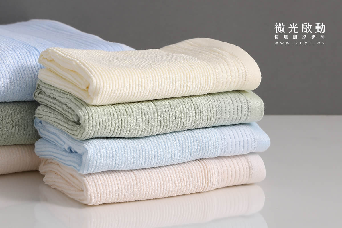 毛巾商品攝影｜質感純色毛巾疊放特寫視覺攝影｜星紅 53