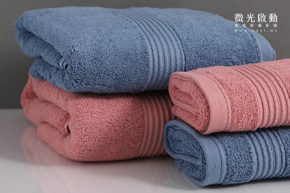 毛巾商品攝影｜質感純色毛巾疊放特寫視覺攝影｜星紅 55