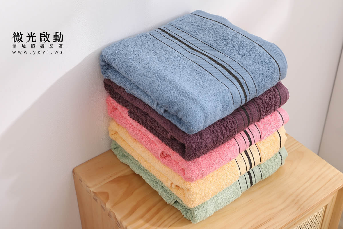 毛巾商品攝影｜質感純色毛巾疊放特寫視覺攝影｜星紅 61
