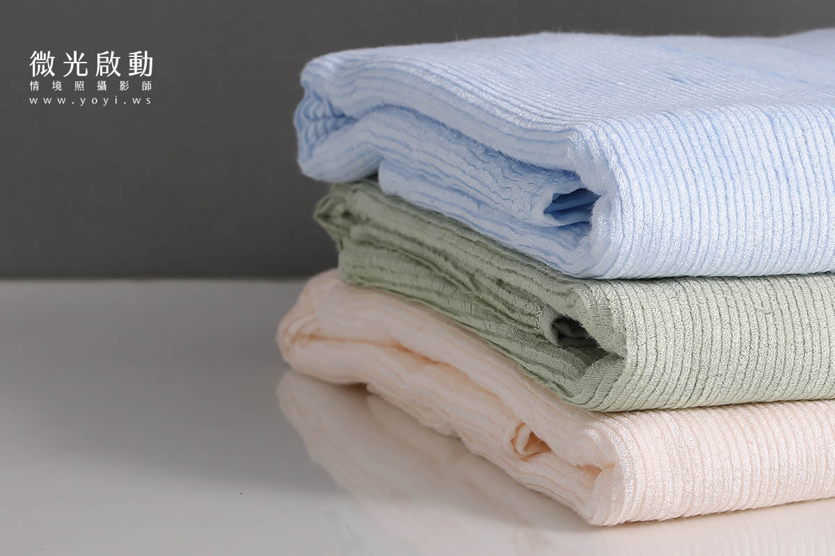 毛巾商品攝影｜質感純色毛巾疊放特寫視覺攝影｜星紅 79