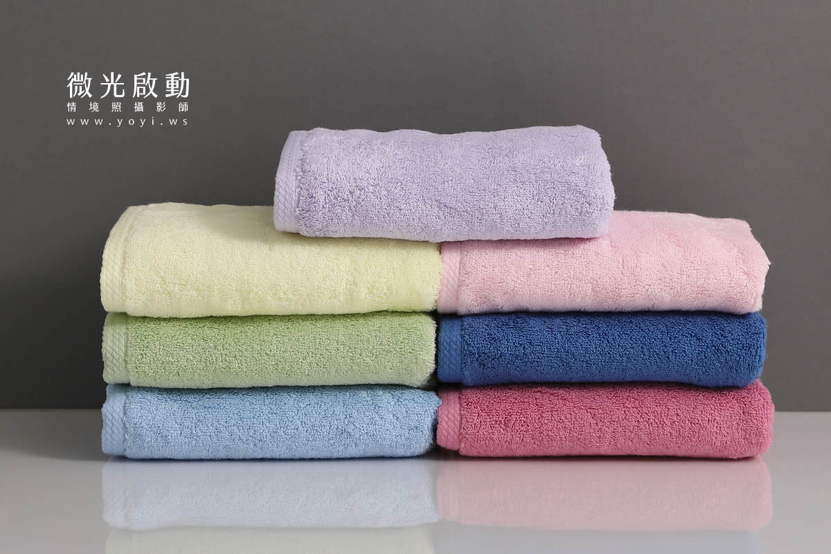 毛巾商品攝影｜質感純色毛巾疊放特寫視覺攝影｜星紅 83