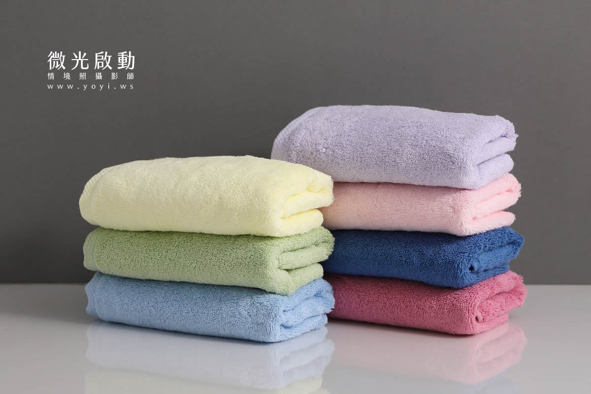 毛巾商品攝影｜質感純色毛巾疊放特寫視覺攝影｜星紅 89