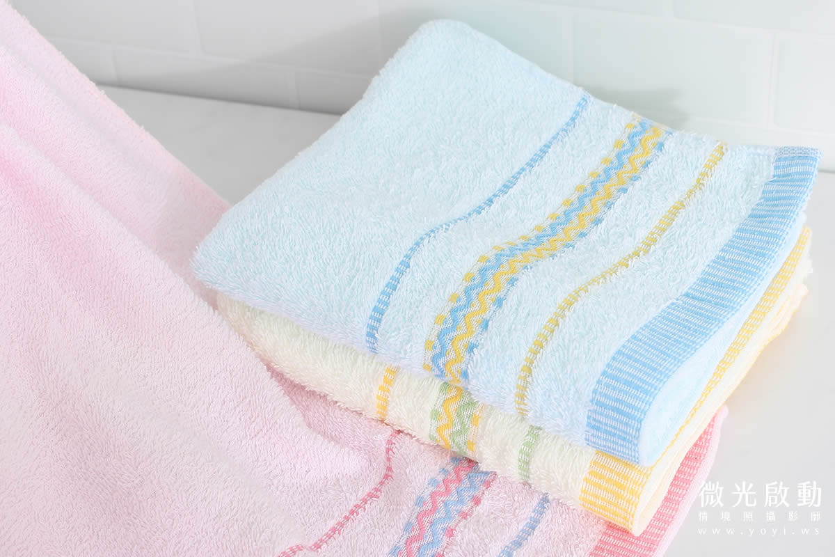 毛巾商品攝影｜質感純色毛巾疊放特寫視覺攝影｜星紅 105