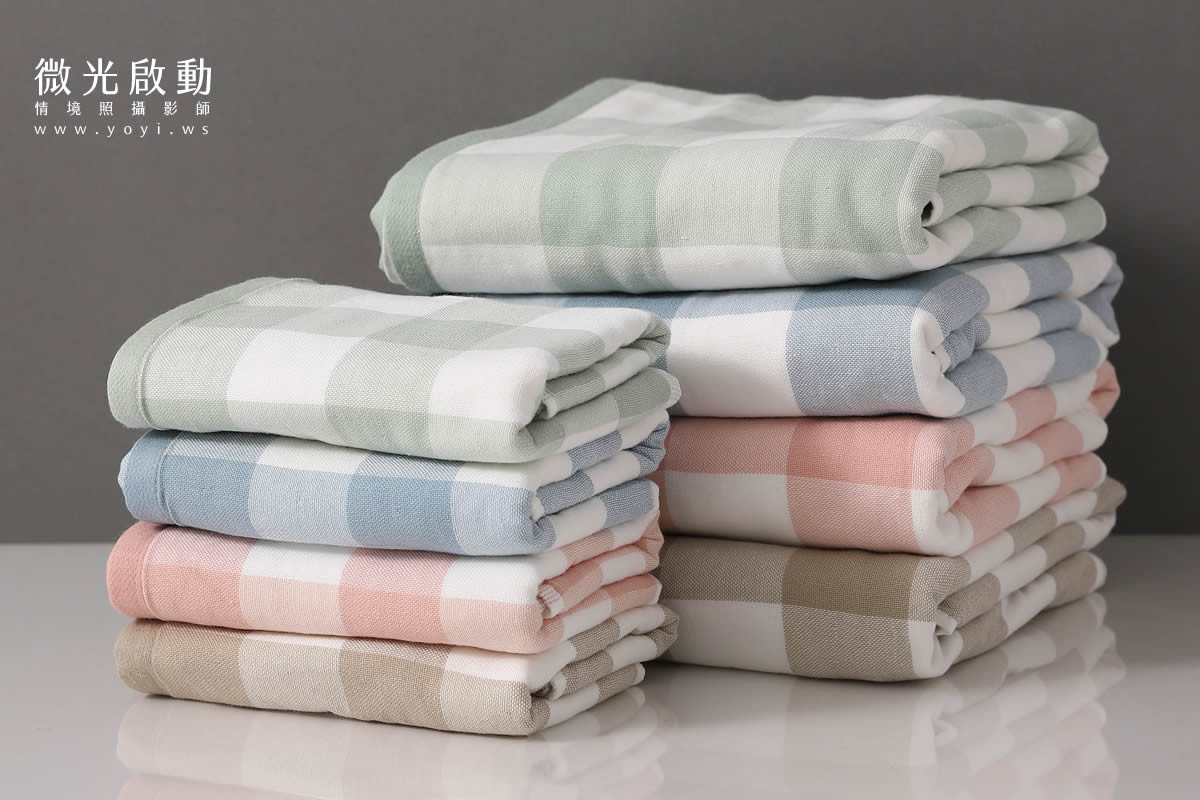 毛巾商品攝影｜質感純色毛巾疊放特寫視覺攝影｜星紅 113
