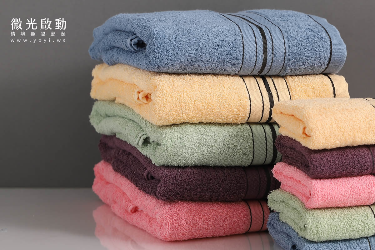 毛巾商品攝影｜質感純色毛巾疊放特寫視覺攝影｜星紅 117