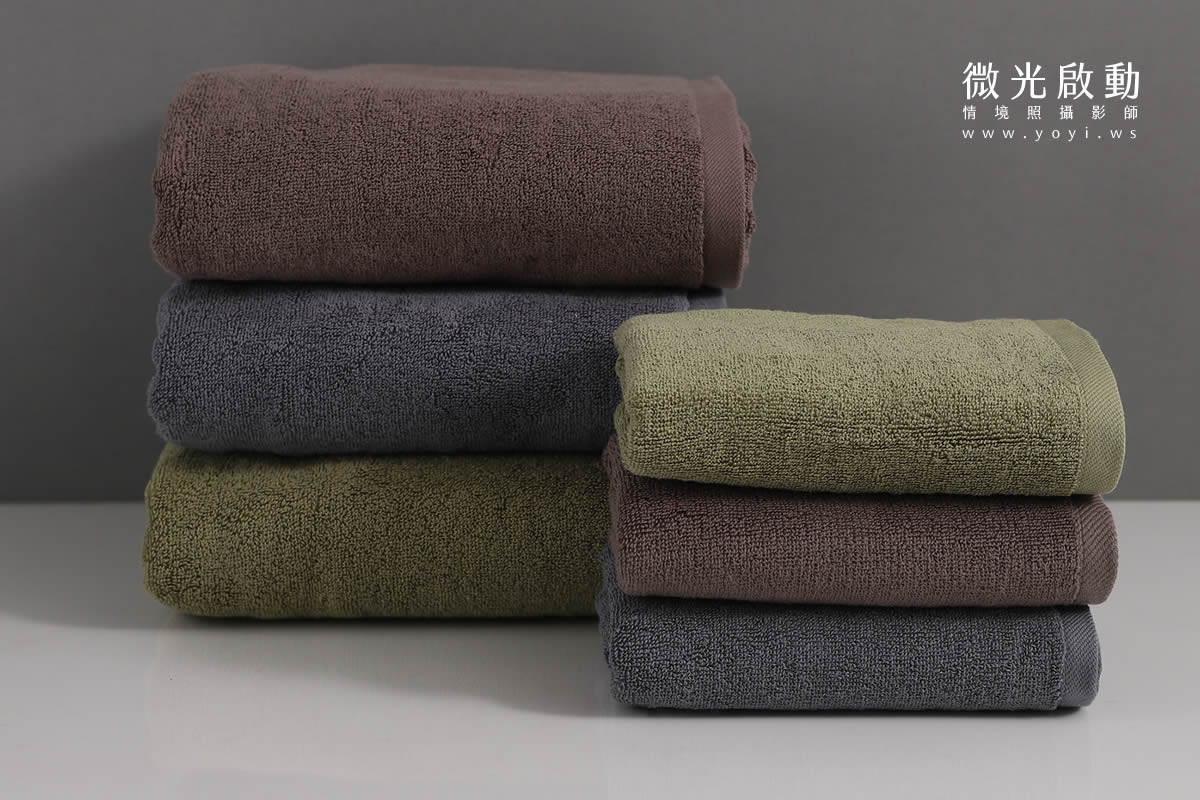 毛巾商品攝影｜質感純色毛巾疊放特寫視覺攝影｜星紅 125