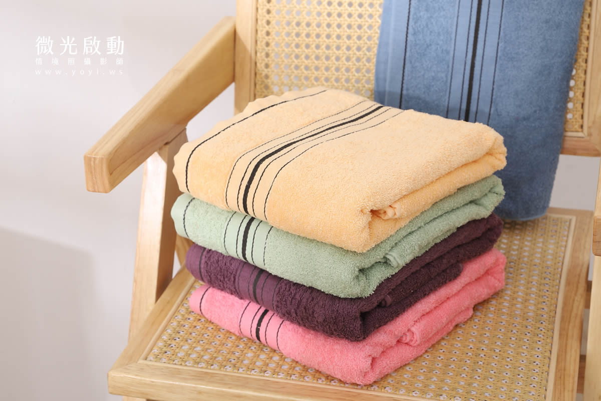 毛巾商品攝影｜質感純色毛巾疊放特寫視覺攝影｜星紅 127