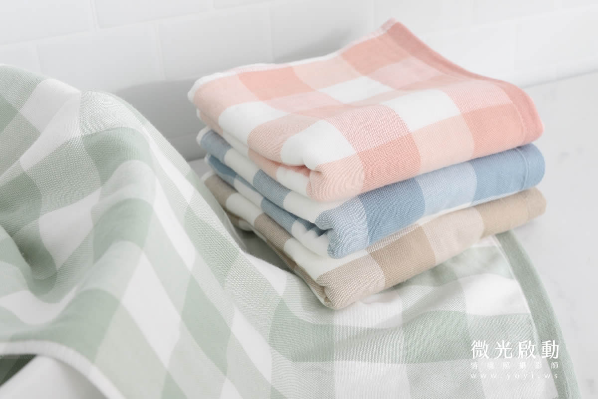 毛巾商品攝影｜質感純色毛巾疊放特寫視覺攝影｜星紅 137
