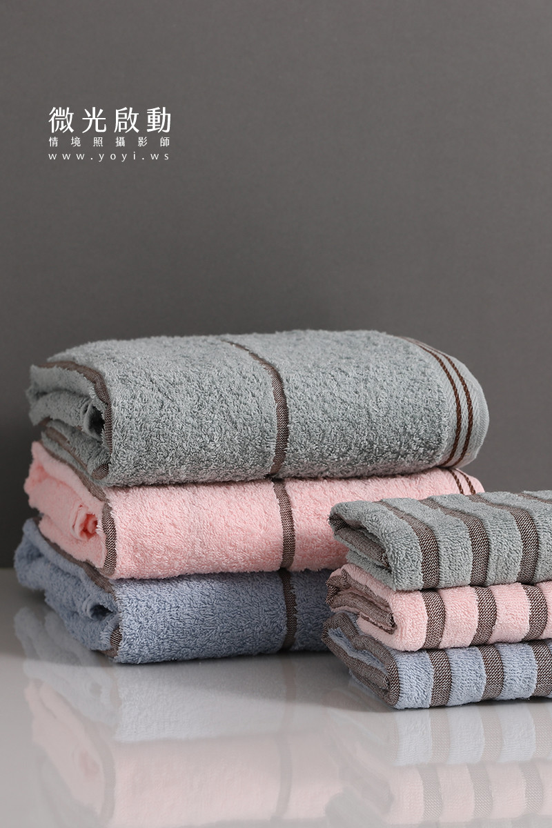 毛巾商品攝影｜質感純色毛巾疊放特寫視覺攝影｜星紅 147