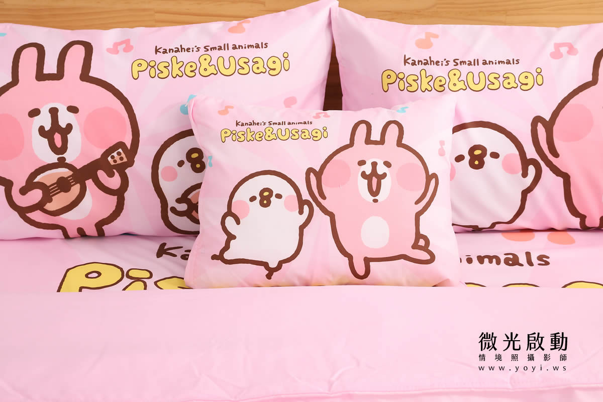 卡通聯名寢具攝影｜布丁狗童趣黃色雙人床包情境攝影 31