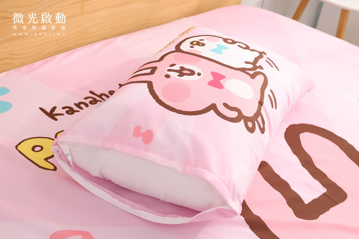 卡通聯名寢具攝影｜布丁狗童趣黃色雙人床包情境攝影 39