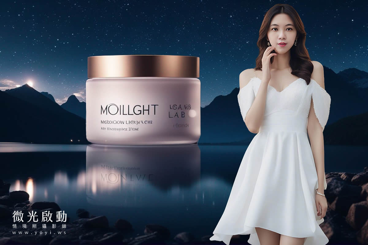 保養品商品攝影｜AI繪圖自然湖景高質感合成視覺 5