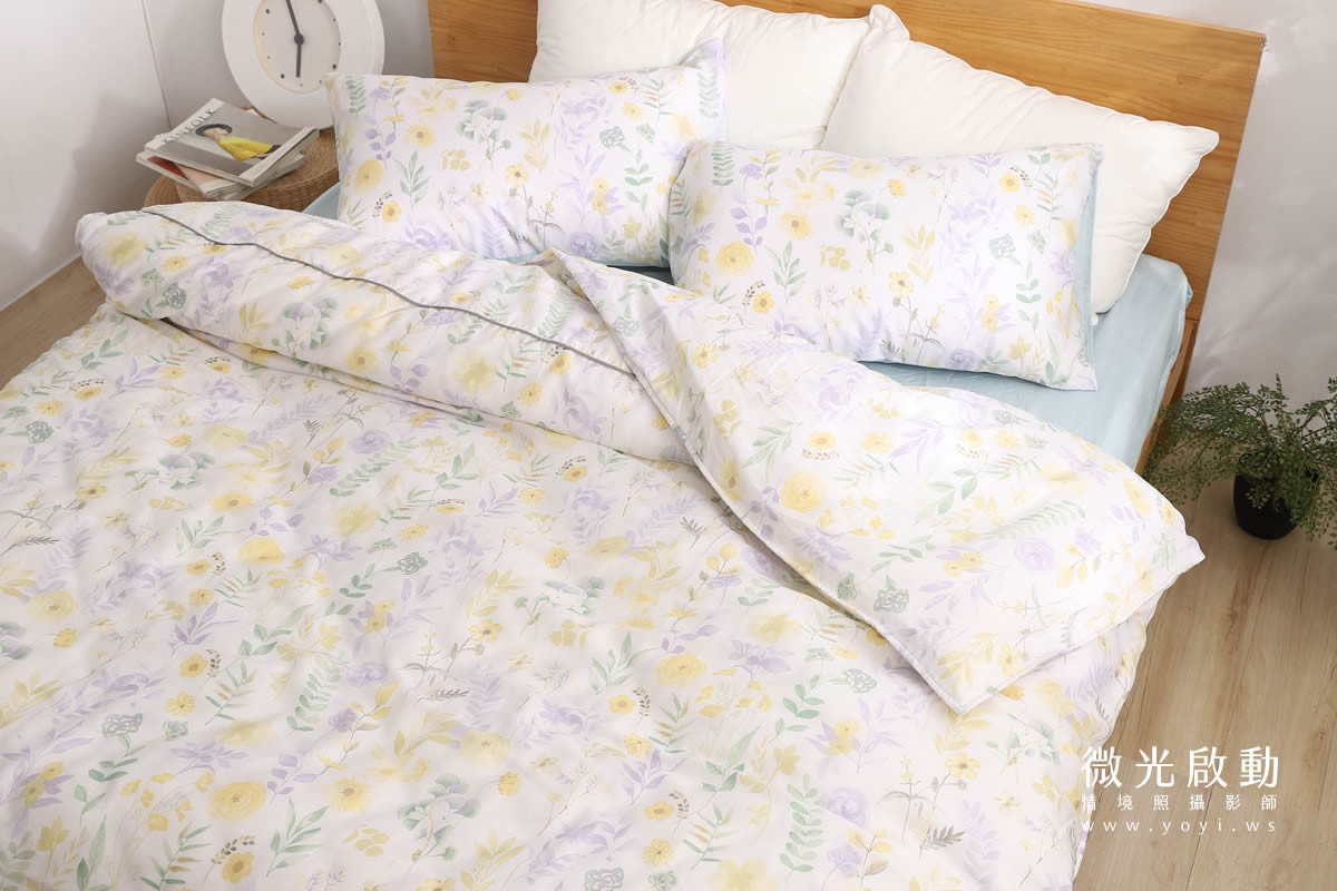 寢具商品攝影｜清新綠意圖騰雙人床包居家情境攝影｜愛利斯 33