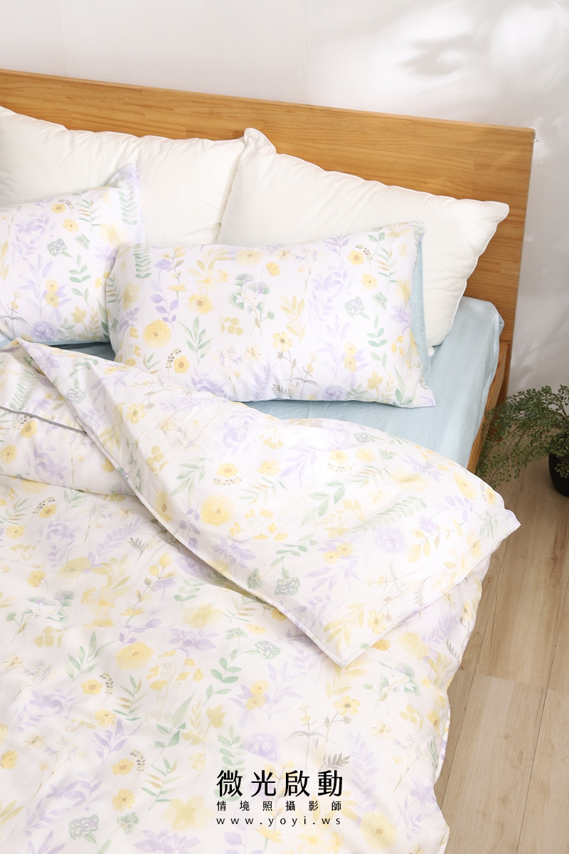 寢具商品攝影｜清新綠意圖騰雙人床包居家情境攝影｜愛利斯 39