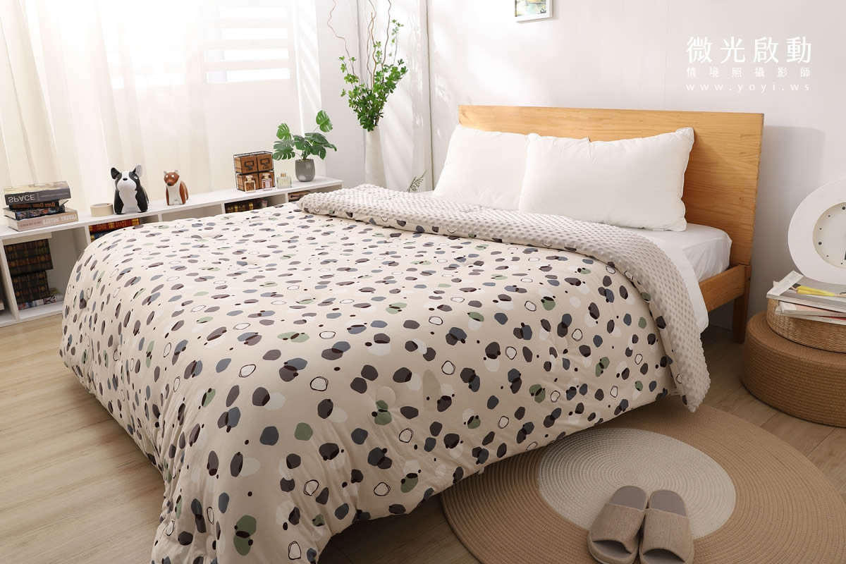 寢具商品攝影｜清新綠意圖騰雙人床包居家情境攝影｜愛利斯 57