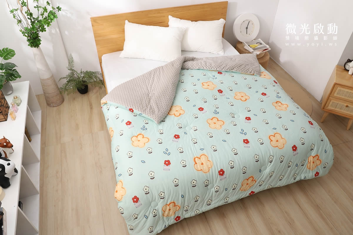 寢具商品攝影｜清新綠意圖騰雙人床包居家情境攝影｜愛利斯 81