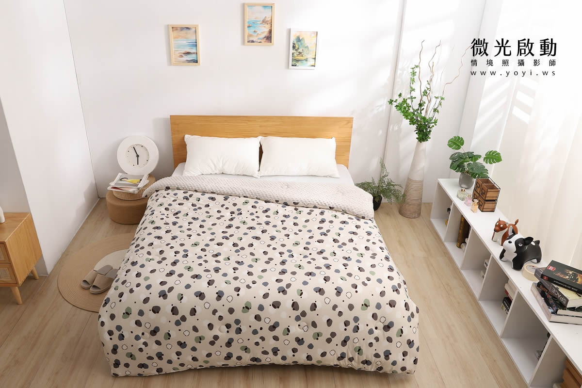 寢具商品攝影｜清新綠意圖騰雙人床包居家情境攝影｜愛利斯 109