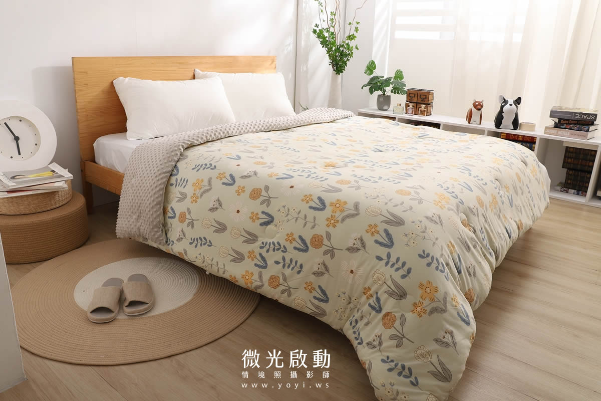 寢具商品攝影｜清新綠意圖騰雙人床包居家情境攝影｜愛利斯 133