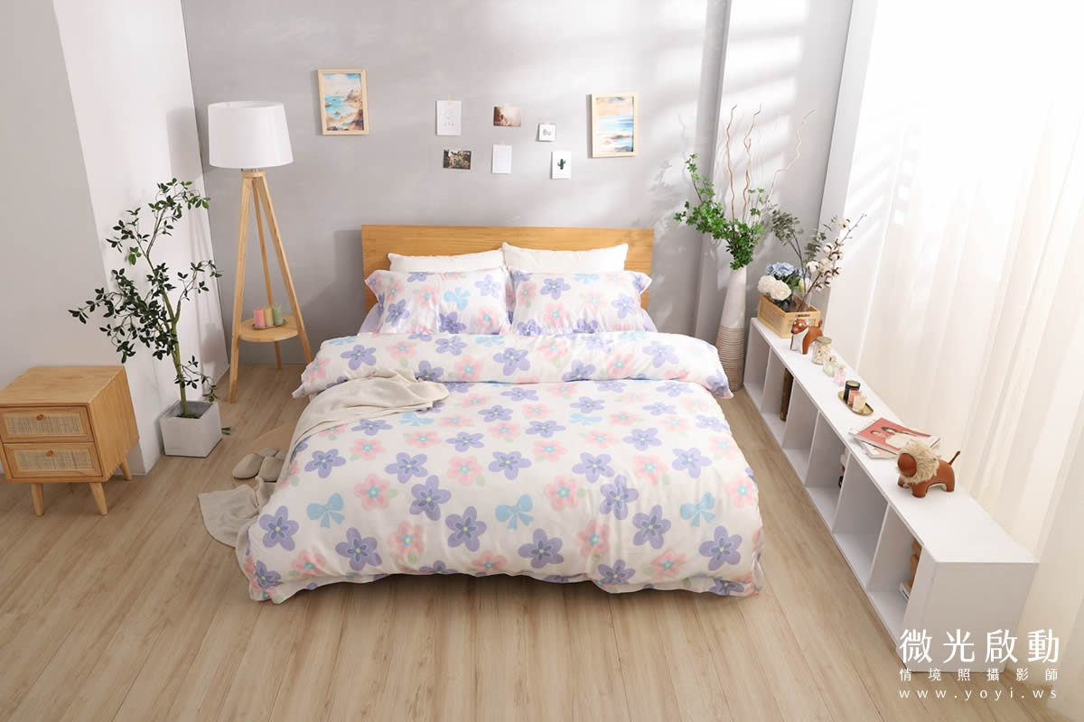 兒童寢具攝影｜粉柔溫馨兒童雙人床包情境攝影｜愛利斯 61