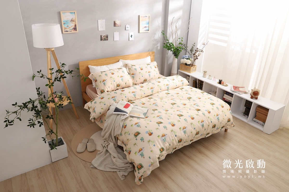 兒童寢具攝影｜粉柔溫馨兒童雙人床包情境攝影｜愛利斯 75