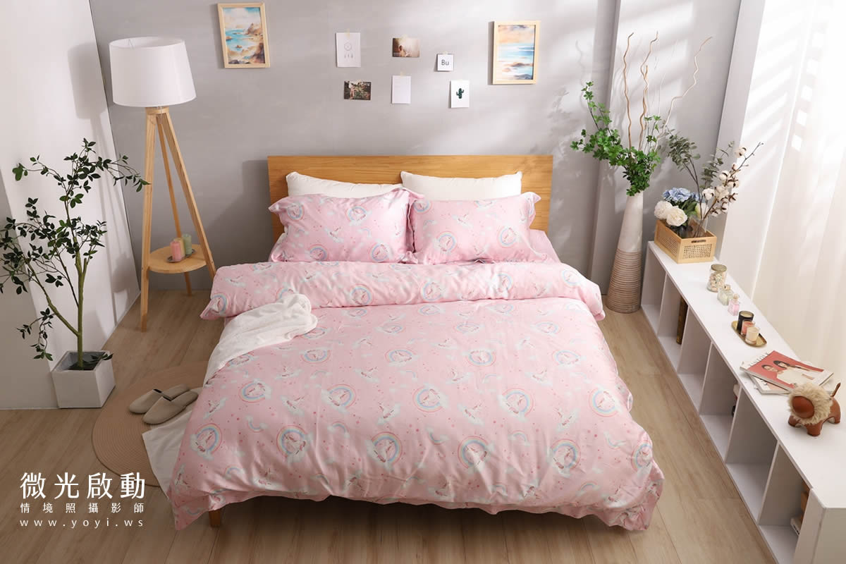 兒童寢具攝影｜粉柔溫馨兒童雙人床包情境攝影｜愛利斯 91