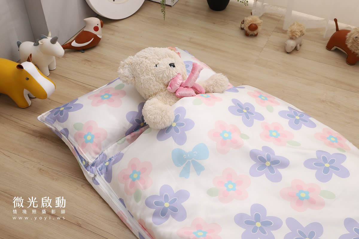 兒童寢具攝影｜粉柔溫馨兒童雙人床包情境攝影｜愛利斯 129