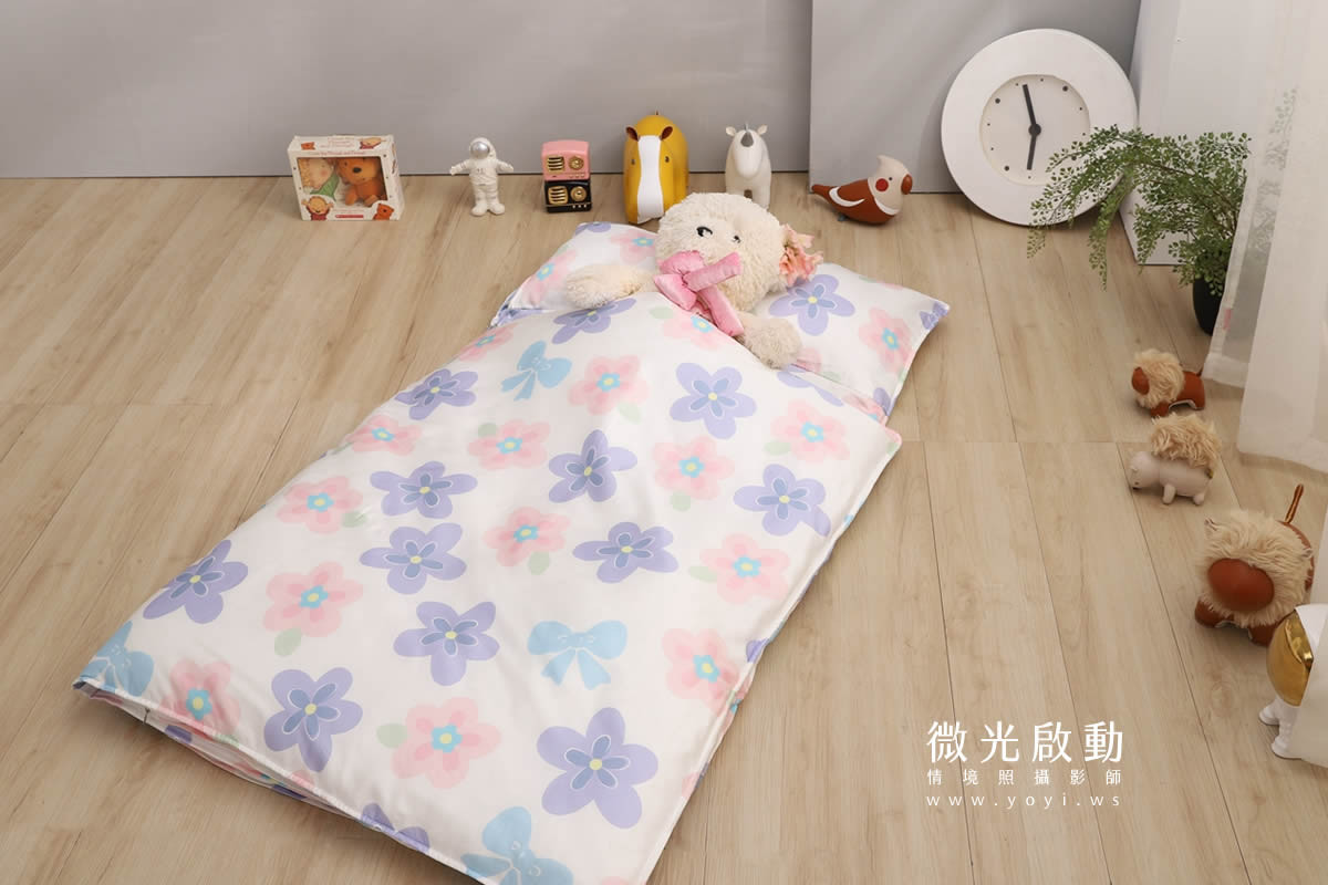 兒童寢具攝影｜粉柔溫馨兒童雙人床包情境攝影｜愛利斯 133