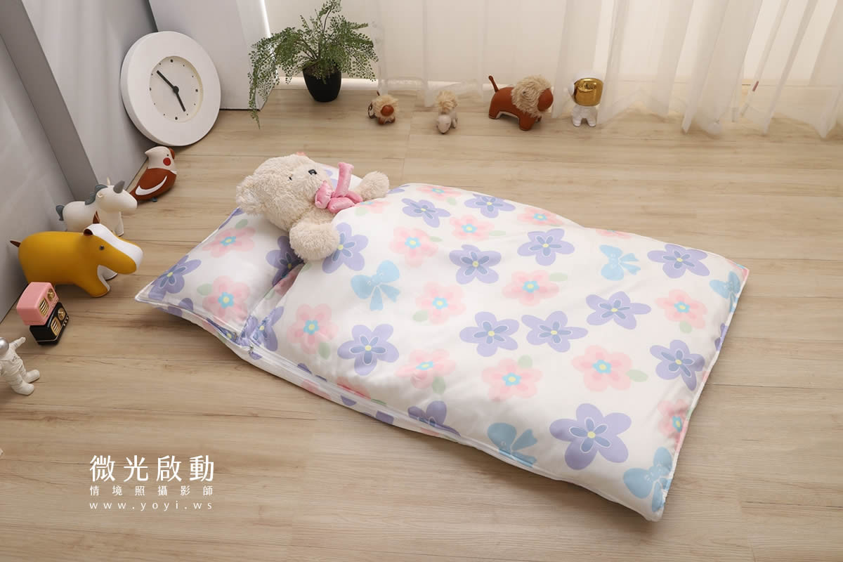 兒童寢具攝影｜粉柔溫馨兒童雙人床包情境攝影｜愛利斯 135