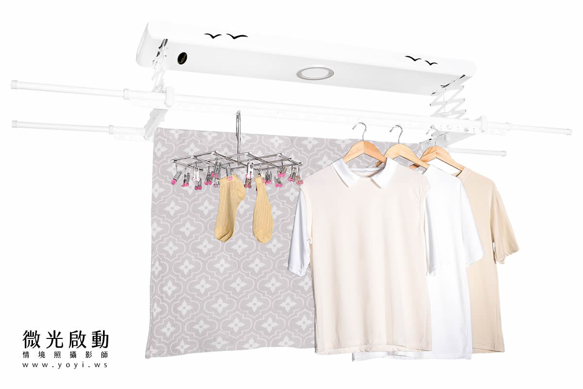 電動曬衣架商品攝影｜掛衣殺菌罩多功能情境展示攝影｜HCG和成 11
