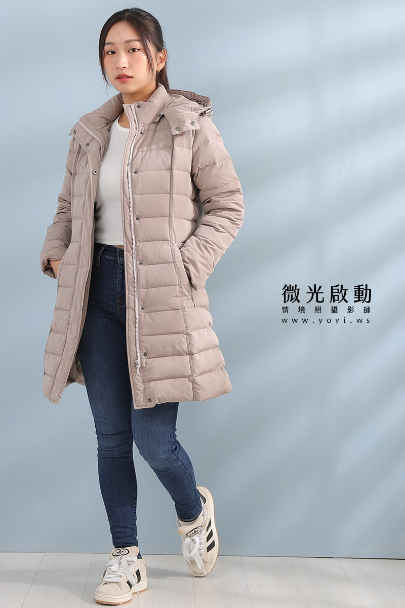 羽絨外套攝影｜合隆羽藏女款保暖羽絨外套棚拍特寫｜合隆羽藏 5