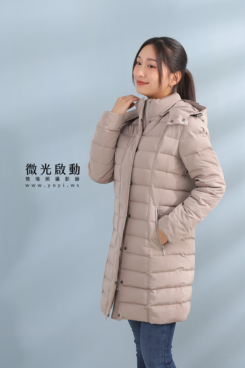 羽絨外套攝影｜合隆羽藏女款保暖羽絨外套棚拍特寫｜合隆羽藏 7
