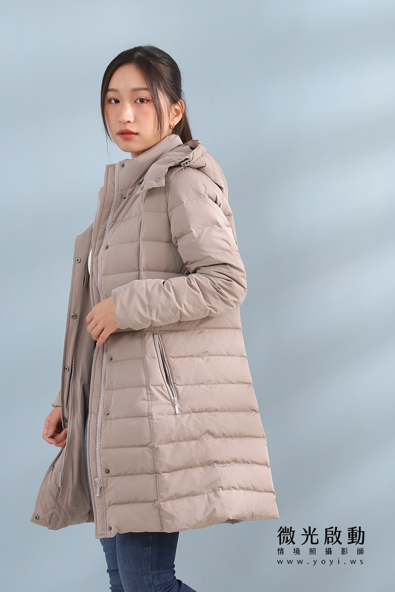 羽絨外套攝影｜合隆羽藏女款保暖羽絨外套棚拍特寫｜合隆羽藏 9