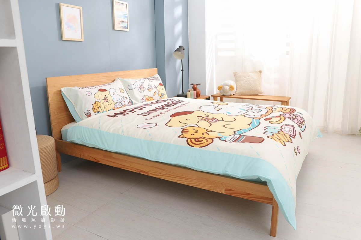 寢具商品攝影｜童趣插畫圖騰雙人床包情境攝影｜床的嫁紗 7