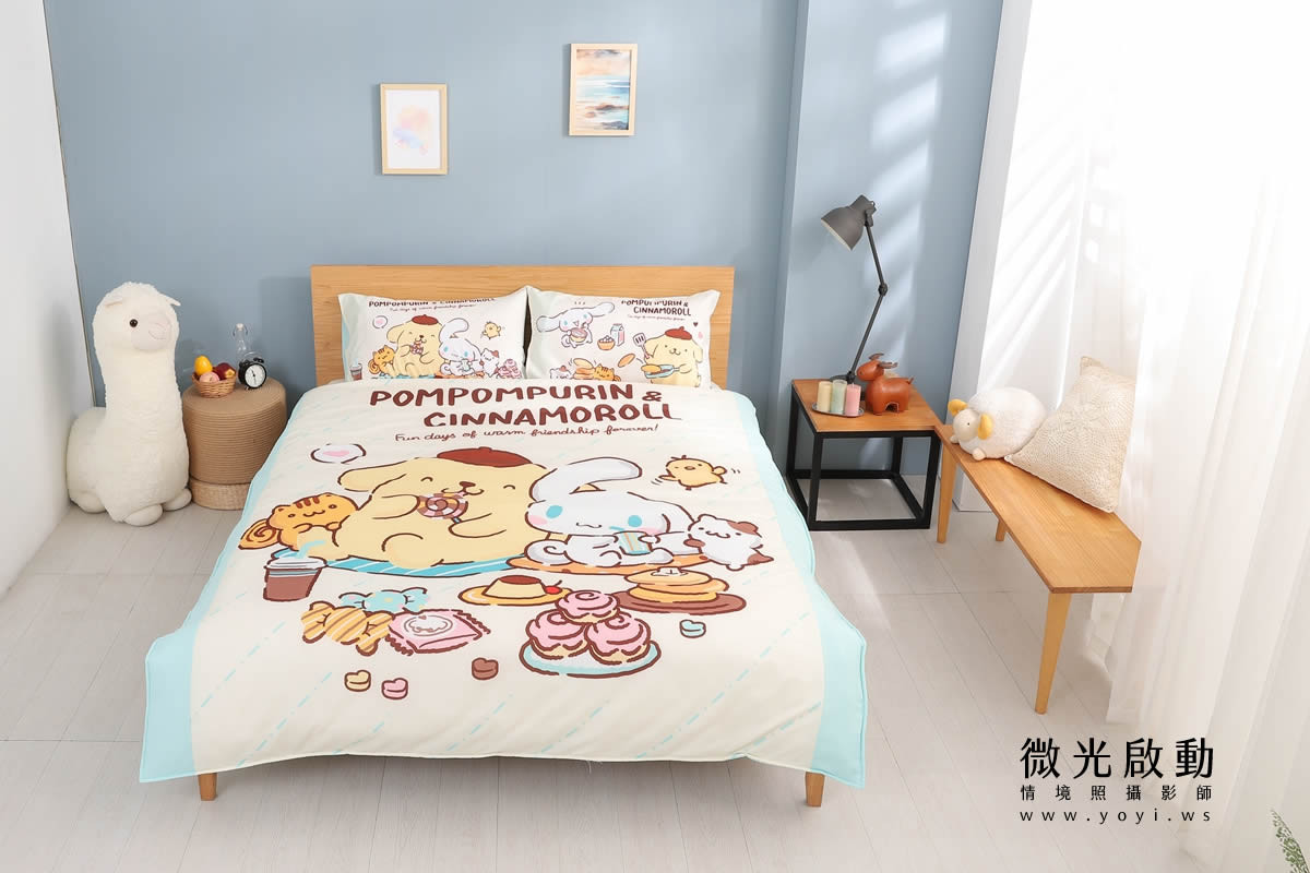 寢具商品攝影｜童趣插畫圖騰雙人床包情境攝影｜床的嫁紗 19