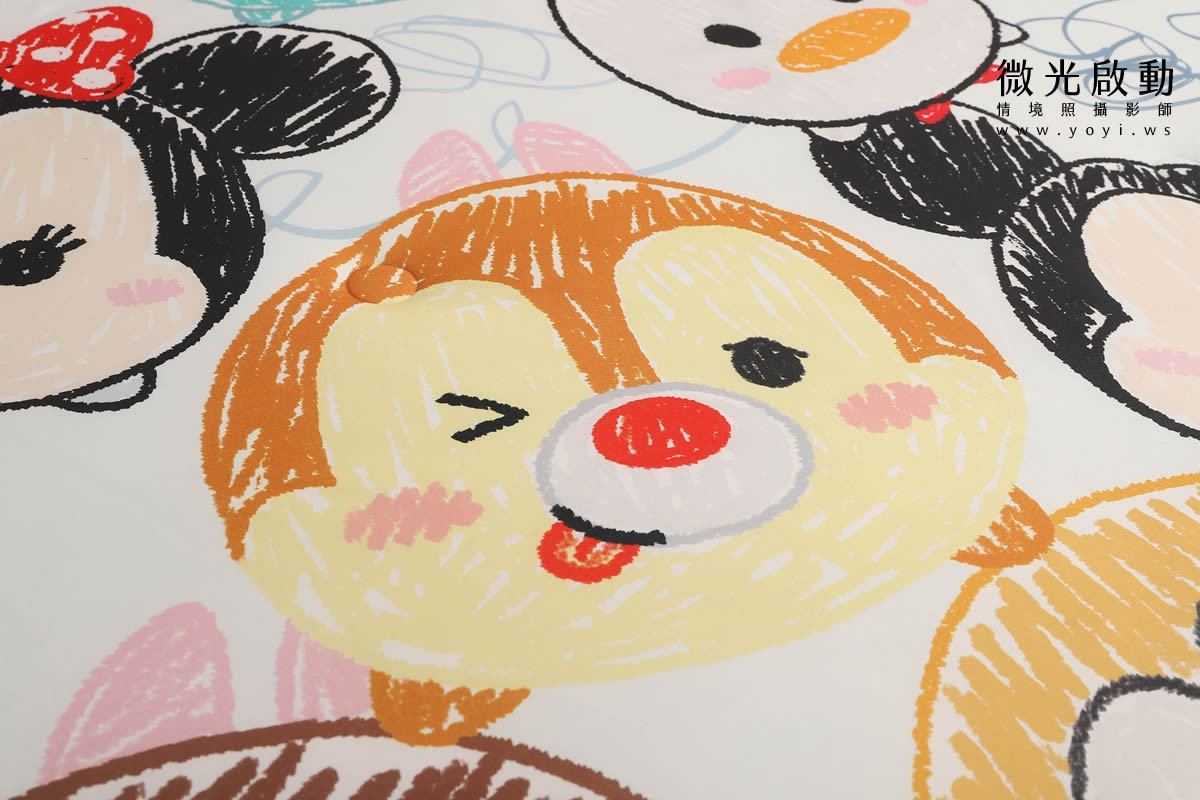 卡通聯名寢具攝影｜迪士尼奇奇蒂蒂雙人床包情境攝影｜銘詳 11