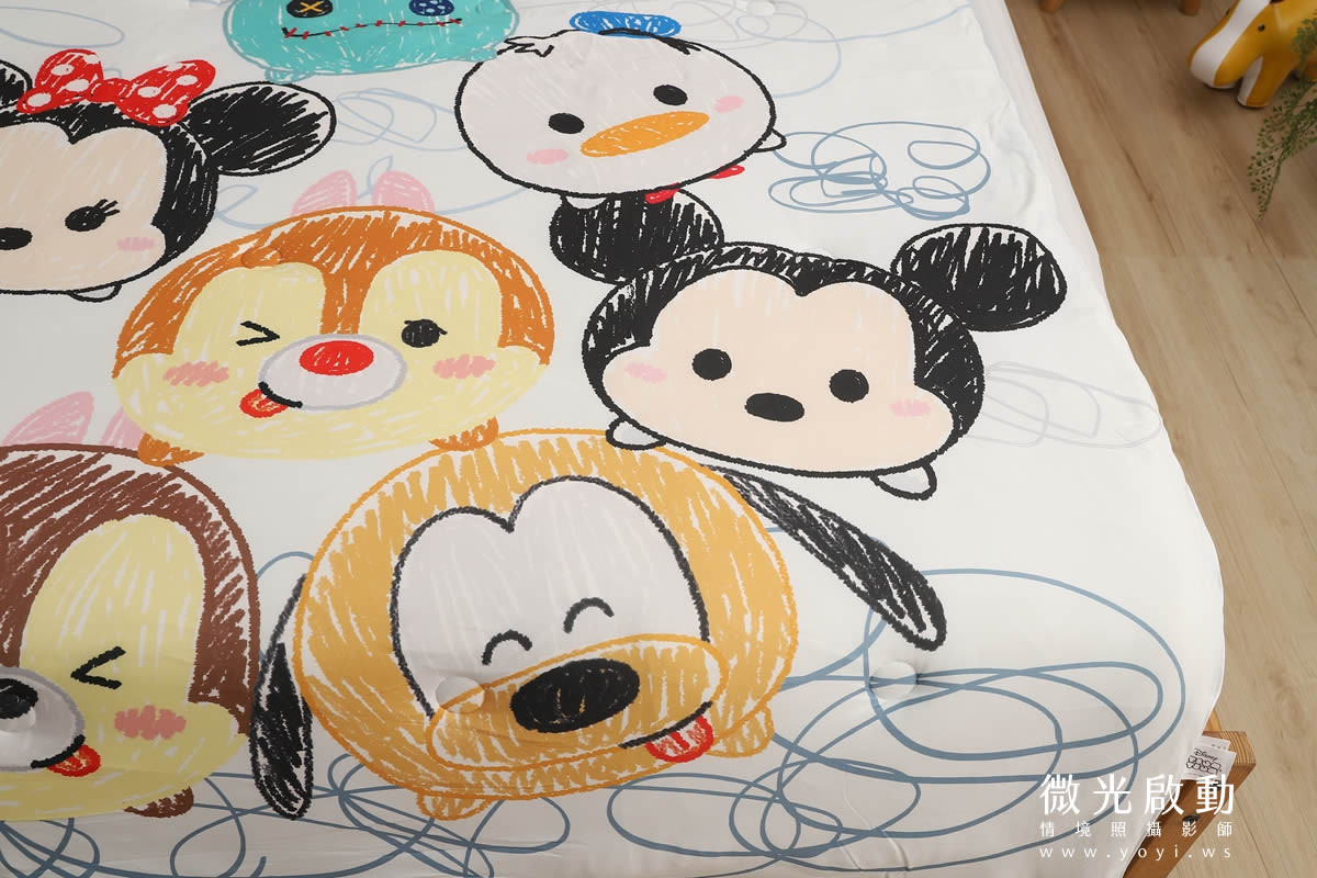 卡通聯名寢具攝影｜迪士尼奇奇蒂蒂雙人床包情境攝影｜銘詳 15
