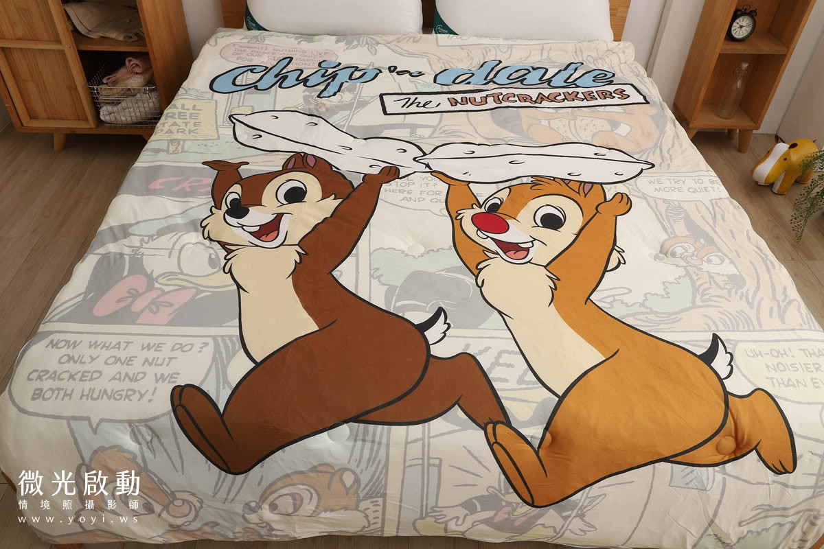 卡通聯名寢具攝影｜迪士尼奇奇蒂蒂雙人床包情境攝影｜銘詳 33