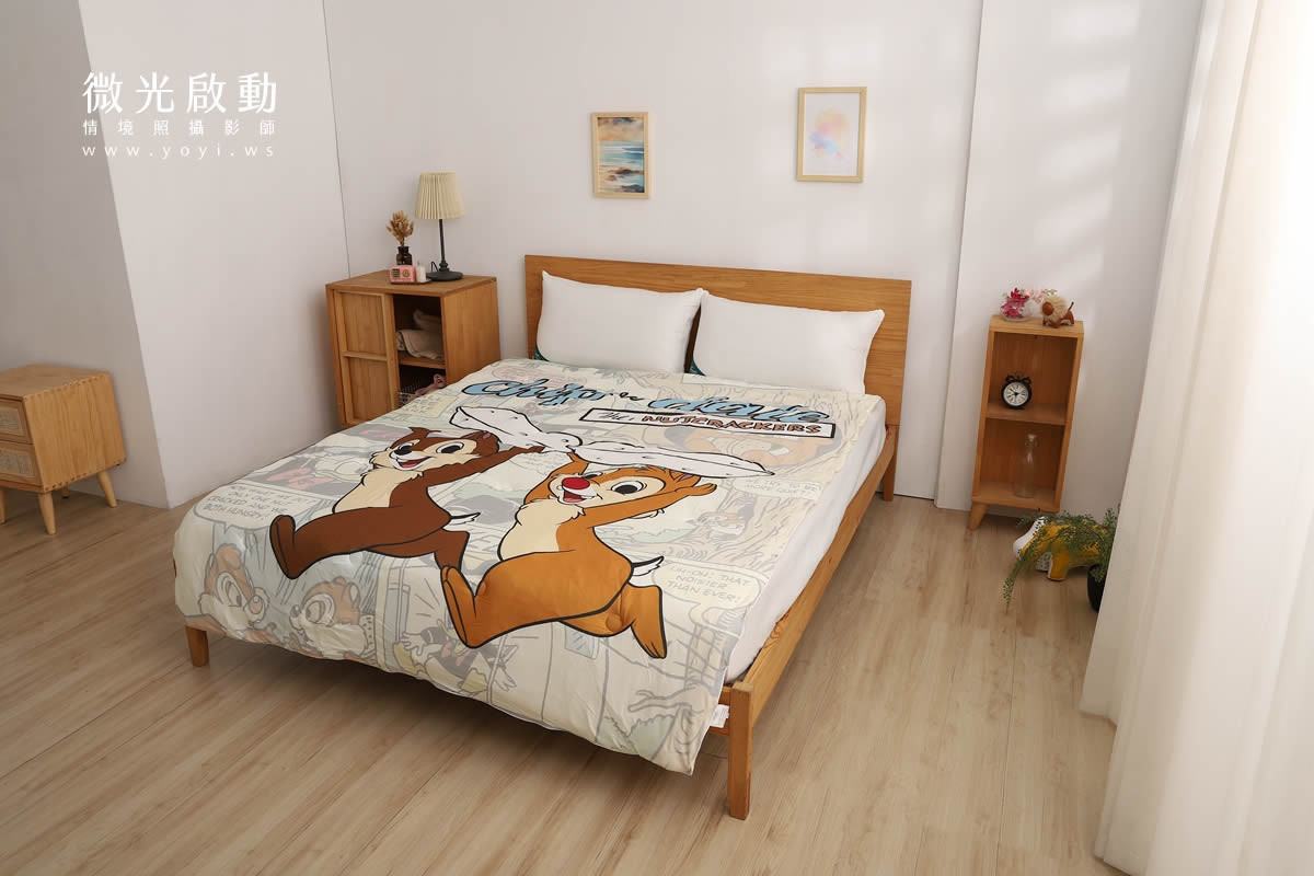 卡通聯名寢具攝影｜迪士尼奇奇蒂蒂雙人床包情境攝影｜銘詳 39