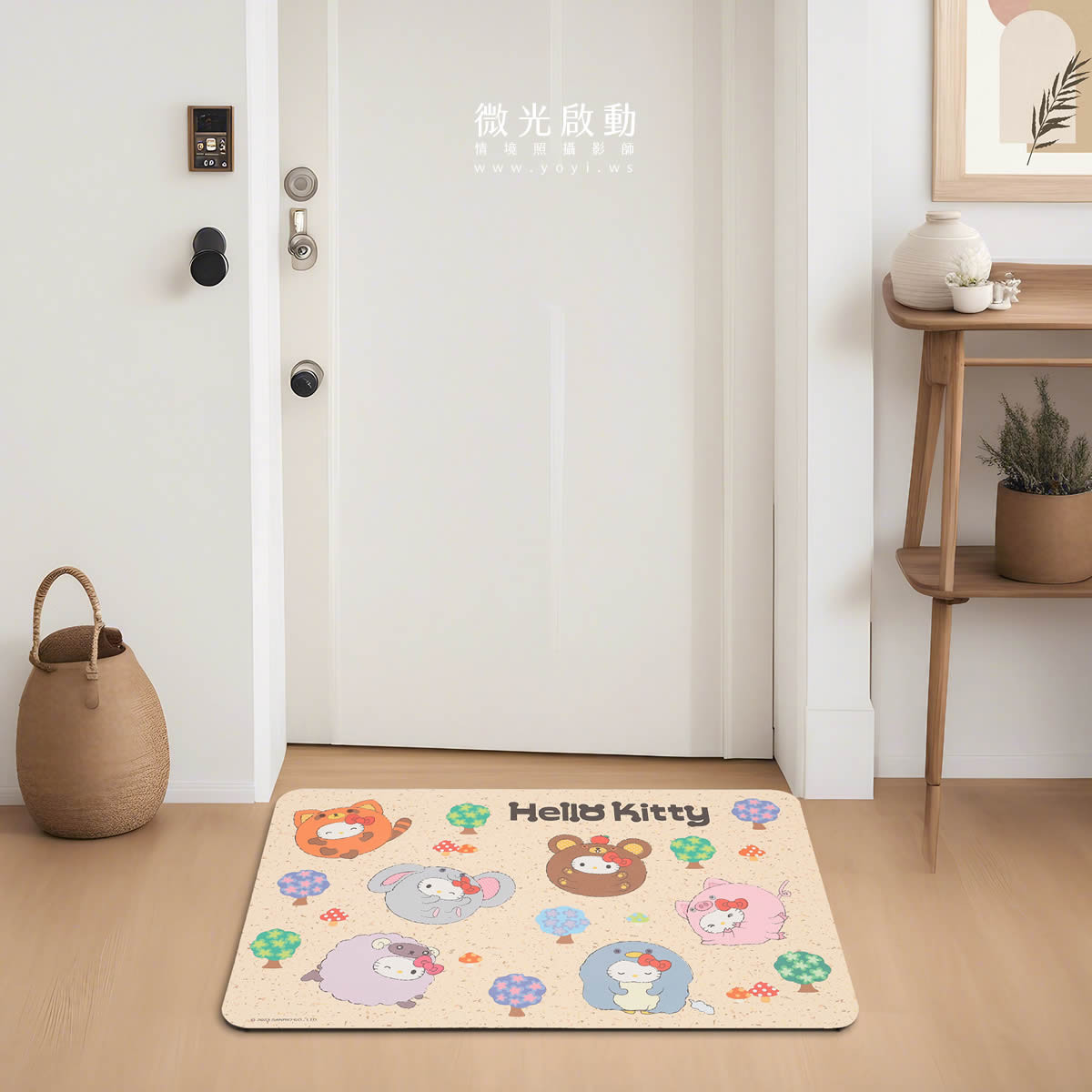 門墊攝影｜粉色童趣造型門墊玄關情境攝影 31